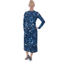 Dark Blue Stars Velvet Maxi Wrap Dress View2