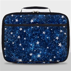 Dark Blue Stars Full Print Lunch Bag by AnkouArts