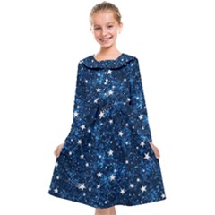 Dark Blue Stars Kids  Midi Sailor Dress