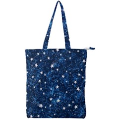 Dark Blue Stars Double Zip Up Tote Bag by AnkouArts