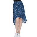 Dark Blue Stars Frill Hi Low Chiffon Skirt View1