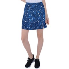 Dark Blue Stars Tennis Skirt by AnkouArts