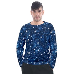 Dark Blue Stars Men s Long Sleeve Raglan Tee