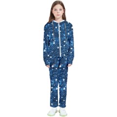 Dark Blue Stars Kids  Tracksuit by AnkouArts