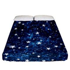 Dark Blue Stars Fitted Sheet (queen Size) by AnkouArts