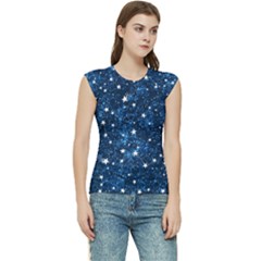 Dark Blue Stars Women s Raglan Cap Sleeve Tee