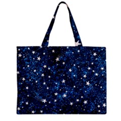 Dark Blue Stars Zipper Mini Tote Bag