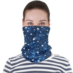 Dark Blue Stars Face Seamless Bandana (adult) by AnkouArts