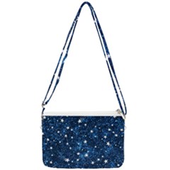 Dark Blue Stars Double Gusset Crossbody Bag