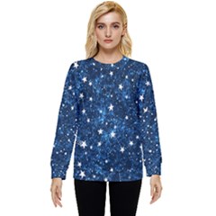 Dark Blue Stars Hidden Pocket Sweatshirt