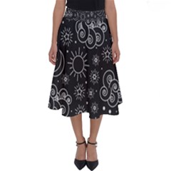 Dark Moon And Stars Perfect Length Midi Skirt