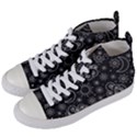 Dark Moon and Stars Women s Mid-Top Canvas Sneakers View2