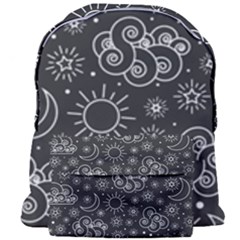 Dark Moon And Stars Giant Full Print Backpack by AnkouArts