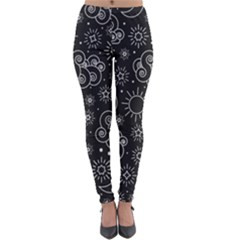 Dark Moon And Stars Lightweight Velour Leggings by AnkouArts