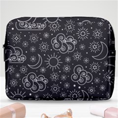 Dark Moon And Stars Make Up Pouch (large) by AnkouArts