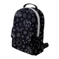 Dark Moon And Stars Flap Pocket Backpack (large) by AnkouArts