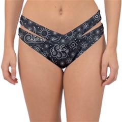 Dark Moon And Stars Double Strap Halter Bikini Bottom by AnkouArts