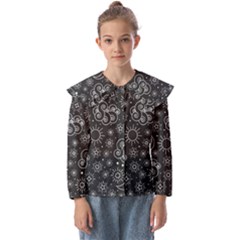 Dark Moon And Stars Kids  Peter Pan Collar Blouse