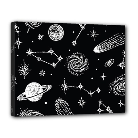 Dark Stars And Planets Canvas 14  X 11  (stretched) by AnkouArts