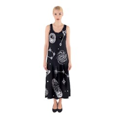 Dark Stars And Planets Sleeveless Maxi Dress by AnkouArts