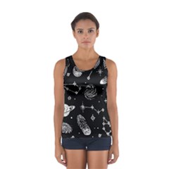 Dark Stars And Planets Sport Tank Top  by AnkouArts