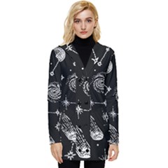 Dark Stars And Planets Button Up Hooded Coat 