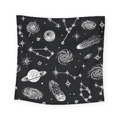 Dark Stars And Planets Square Tapestry (small)