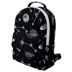 Dark Stars And Planets Flap Pocket Backpack (small) by AnkouArts