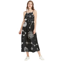 Dark Stars And Planets Boho Sleeveless Summer Dress