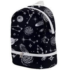 Dark Stars And Planets Zip Bottom Backpack by AnkouArts