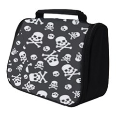 Skull And Cross Bone On Black Background Full Print Travel Pouch (small) by AnkouArts