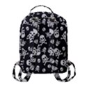 Skull and cross bone on black background Flap Pocket Backpack (Small) View3