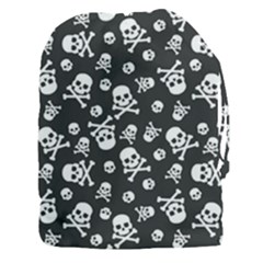 Skull And Cross Bone On Black Background Drawstring Pouch (3xl) by AnkouArts