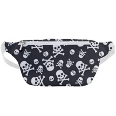 Skull And Cross Bone On Black Background Waist Bag  by AnkouArts