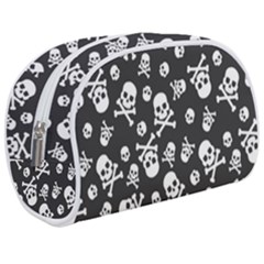 Skull And Cross Bone On Black Background Make Up Case (medium) by AnkouArts