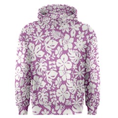 White Hawaiian Flowers On Purple Men s Core Hoodie