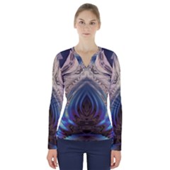 Desert Bloom V-neck Long Sleeve Top by MRNStudios