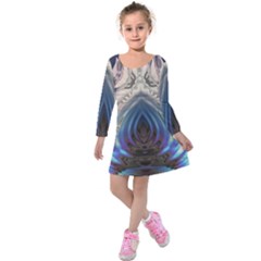 Desert Bloom Kids  Long Sleeve Velvet Dress by MRNStudios