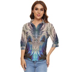 Desert Bloom Women s Quarter Sleeve Pocket Shirt