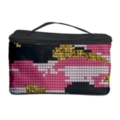 Abstract Glitter Gold, Black And Pink Camo Cosmetic Storage by AnkouArts