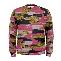 Abstract Glitter Gold, Black And Pink Camo Men s Sweatshirt by AnkouArts