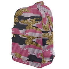 Abstract Glitter Gold, Black And Pink Camo Classic Backpack by AnkouArts