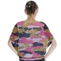 Abstract Glitter Gold, Black and Pink Camo Batwing Chiffon Blouse View2