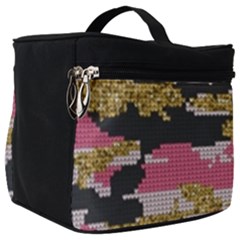 Abstract Glitter Gold, Black And Pink Camo Make Up Travel Bag (big) by AnkouArts