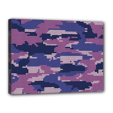 Abstract Purple Camo Canvas 16  X 12  (stretched) by AnkouArts