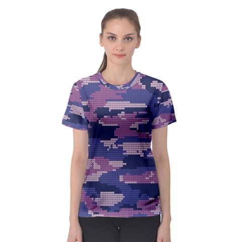 Abstract Purple Camo Women s Sport Mesh Tee by AnkouArts