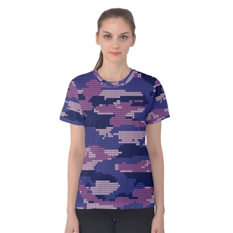 Abstract Purple Camo Women s Cotton Tee by AnkouArts