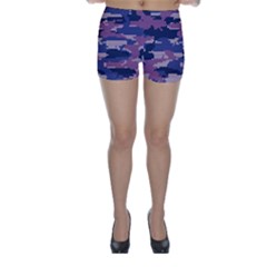 Abstract Purple Camo Skinny Shorts by AnkouArts