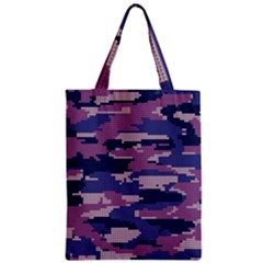 Abstract Purple Camo Zipper Classic Tote Bag by AnkouArts