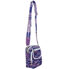 Abstract Purple Camo Shoulder Strap Belt Bag by AnkouArts